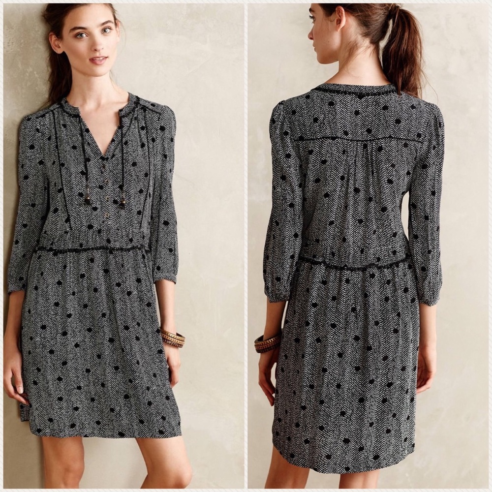 Anthropologie MAEVE Galan Dress Polka Dot Print